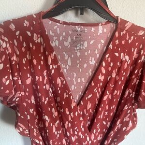 Nine West XXL Wrap Dress | Rust & Blush Flutter Sleeve | New With Tags